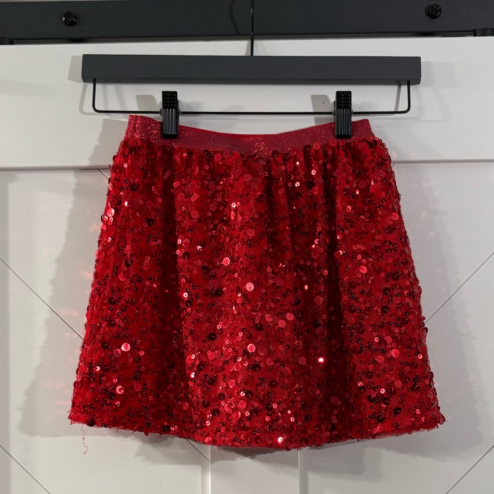 Cat & Jack girls S(6/6x) red sequence skirt
